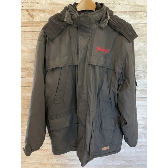Weatherproof Garment Co. Mens L Budweiser Jacket 3-in-1 Black Coat 18500174 6086 - Picture 1 of 16